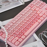 132 Keys Pbt Jelly Keycaps Moa Profile Sakura Pink Foundation Keycaps Comaptible With Wooting Keyboard 61/64/87/104/108 Cherry Mx Switches Mechanical Keyboards