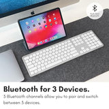 Premium Bluetooth Keyboard For Mac - Compatible Apple Keyboard With Numeric Keypad - Multi Device Wireless For Macbook Pro/Air, Mac Mini Pro, Imac, Laptop