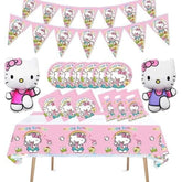Kitty Girls Birthday Party Balloons, Dinner Plates, Paper Towels,Banners, Tablecloths,Gift Bags,Baby Shower Birthday Party Decorations - Serves 10 Guests