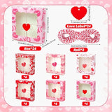 24 Packs Heart Cookie Boxes 10 X 10 X 2.5 Inches Heart Bakery Treat Boxes With Pvc Window Cupcake Treat Boxes With Heart Cards Favors For Wedding Cooking Party