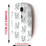 2.4G Wireless Mouse With Cute Pattern Design For All Laptops And Desktops With Nano Receiver - French Bulldog