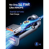 45W Super Fast All-Metal Car Charger, Quick Charge for iPhone & Samsung