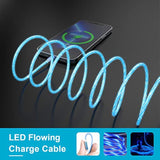 2M/6Ft Flowing Led Light Up Lightning Charge Cable,Glowing Apple Charger Adapter Sync Data Connector Cord For Car With Iphone 13/12 Pro Max /11 Pro/Xr/Xs Max/X/8 7 Se 2020,Ipad/Ipod (Blue)