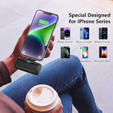 2-Pack 5000mAh Mini PD Fast Charging Power Bank LCD Black White for iPhone