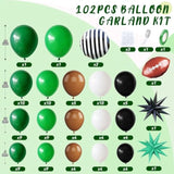 Football Balloon Arch Kit: Green, Brown & Black Sports Party Decor