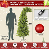 6 Ft Lime Green Whimsical Christmas Tree With Stand Led Lights Red Ball Tree Deluxe Set Plastic Red Ball Fantastical Artificial Lighted Christmas Xmas New Year Holiday Party Decor Favor