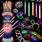 240 Pc Glow Sticks Halloween Party Pack Necklaces Bracelets Favors