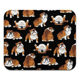 Non-Slip Rectangle Mousepad, English Bulldog Funny Playful Postures Mouse Pad For Home, Office And Gaming Desk