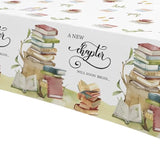 Storybook Baby Shower Decorations Tablecloth - A New Chapter Will Soon Begin Book Theme Party Supplies Table Cover, Library Reading Book Club Decoration Table Cloth - 3Pack (54In X 108In)