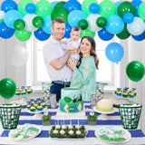 Golf Birthday Party Supplies For 1 2 3 4 5 Year Old - Blue Green Ballo