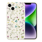 Floral Case For Iphone 13, Flower Branch Pattern Design Cute Cover Case For Girls Women Slim Thin Soft Silicone Shockproof Anti-Slip Phone Case For Iphone 13 (6.1"),Beige