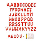 58 Pc Red Letter Balloons Mylar A-Z & Vowels for Custom Party Banners