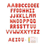 58 Pc Red Letter Balloons Mylar A-Z & Vowels for Custom Party Banners