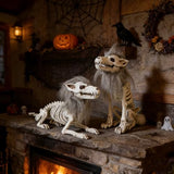 Set of 2 Halloween Skeleton Animals Wolf Skeletons Decor