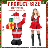3 Pack 5 Ft Christmas Inflatable Santa Claus Gingerbread Man Elf Decor Lighted Blow Up Christmas Yard Decoration With Bu