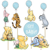 16Pcs Classic Winnie Centerpieces For Baby Shower Decorations Boys Oh Baby Table Centerpieces For Boys Baby Shower Party Decorations