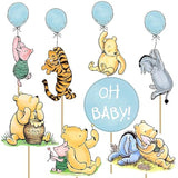 16Pcs Classic Winnie Centerpieces For Baby Shower Decorations Boys Oh Baby Table Centerpieces For Boys Baby Shower Party Decorations