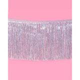 Silver Iridescent Fringe Banner - 5 Ft. | Bachelorette Party Decorations, Birthday Party Decor, 21St Bday Decor, Hbd, Photo Booth Banner Backdrop