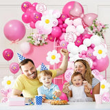 126pcs Pink Balloon Arch Kit for Cartoon Cat Theme, Birthdays & Party Decorations
