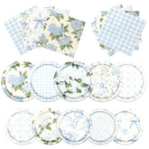 60Pcs Floral Plates And Napkins-Blue White Party Supplies Vintage Flower Tea Party Decorations For Birthday,Baby Shower