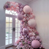 145Pcs Dusty Pink Purple Balloon Garland Arch Kit Pinkish Purple Lilac
