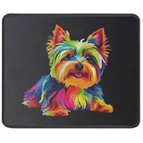 Colorful Yorkie Terrier Dog Mouse Pad - Cute Puppy Dog Lover Gifts For Dad, Mom, Pet Lovers - Funny Animal Mouse Mat, 9.5 Inch For Office/Home