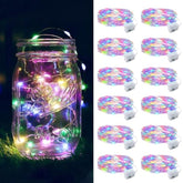 12 Pack Fairy Lights Battery Operated, 7Ft 20 Mini Led Fairy Lights Silver Wire Twinkle Lights For Diy, Parties, Wedding
