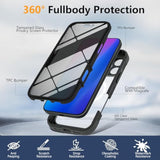 For Iphone 17 Pro Max Magnetic Case With Built-In Privacy Screen Protector,Compatible With Magsafe,360° Full Body Shockproof Anti-Spy Phone Cases Cover For Iphone 17 Promax,Blue