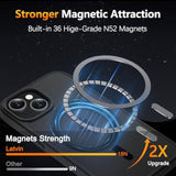 For Iphone 14 Case & Iphone 13 Case, Magnetic Phone Cover With 1 Screen Protector, Compatible With Magsafe, Military Grade Protection, Translucent Matte Frosted Back, Black