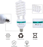 2 Pack 85W CFL Photography Light Bulbs 5500K Daylight Spiral Softbox E27 Studio Lighting