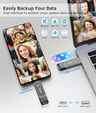 256Gb External Portable Ssd Usb C Solid State Drive Up To 1000Mb/S Usb 3.2 Gen 2 Dual-Drive Type C + Usb A Solid State Thumb-Drive For Iphone 15//16/17/Android Laptops/Windows/Mac, Silver