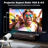 Mini Projector, HY300 PRO Portable Projector, Smart Projector Support 4K 1080P with Dual-Band WIFI6 5G Wireless 5.4 Bluetooth, 160 ANSI Auto Keystone