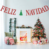 Feliz Navidad Banner Merry Christmas Merry Bright Party Decorations