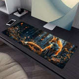 Cute Fox Mouse Pad?Animal Forest Gaming Keyboard Mat?Laptop Computer Protector With Non-Slip Rubber Base?Large Extended Mousepads Gifts For Desk Office Home?Deskmat Decor 31.5" X 11.8"