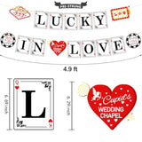 Pre-Strung Lucky In Love Bachelorette Decorations, No Diy Las Vegas Bachelorette Party Decor, Poker Night Casino Themed Bridal Shower Party Supplies