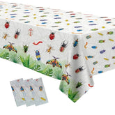 Bug Birthday Party Tablecloth Decorations, Disposable Bug Party Supplies Table Cover, Spring Summer Nature Insect Theme Birthday Baby Shower Table Cloths, 3 Pack, 54In X 108In