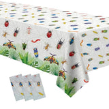 Bug Birthday Party Tablecloth Decorations, Disposable Bug Party Supplies Table Cover, Spring Summer Nature Insect Theme Birthday Baby Shower Table Cloths, 3 Pack, 54In X 108In