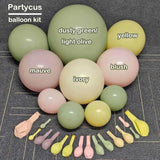 Pink Green Yellow Balloon Arch Double Stuffed, Dusty Green Light Yellow Mauve Ivory Pastel Balloon Garland Kit For Baby Shower Birthday Bridal Wedding Flower Valentine Party Decoration