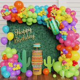 146pcs Fiesta Balloon Arch Kit - Cactus, Llama & Taco Decor for Cinco de Mayo