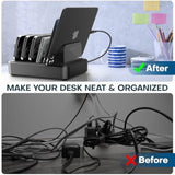 Charging Station For Multiple Devices,65W 6 Port Multi Usb C Fast Charger Station With 6 Mixed Charging Cables,Charging Dock Compatible With Iphone Ipad,Cell Phone,Tablets Android And More