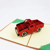 Red Truck Pop Up Birthday Card, Thank You Card, Love Card, Graduation Card, Anniversary Card, Just Because, Romantic Cards For Man, Woman, Lady (Red Truck Pop Up Card)