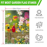Hummingbird Spring House Flag Birds Floral Garden Flags 28X40 Double Sided, Large Burlap Yard Flags For Outside Seasonal Decoration