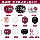 Maroon Themed 2025 Graduation Decorations Set - Balloons Boxes With Letters 2025 Grad So Proud Of You - Complete Party Supplies For High School & College Celebrations