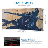 Non-Slip And Waterproof Gaming Mouse Pad, Extended Xxl Desk Mat, Medieval Knight Design, Navy Blue And Beige, 31.5 X 15.7 Inches, Lightweight