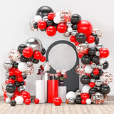Black And Red Balloon Garland Kit Red Black White Metallic Silver Conf