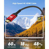 4K Long Hdmi Cable 50 Ft 15M, 50Ft Hdmi Cable In-Wall Cl3 Rated(Hdr10 8/10Bit