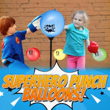 Superhero Punch Balloons - Pack Of 24 Bulk, Large Punching Balloons For Kids, Inflatable Punch Balls For Carnival Prizes, Goodie Bag Stuffers For Kids, Superhero Theme Birthday Party Favors Toys