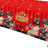 Movie Night Party Tablecloths Supplies, Disposable Movie Party Decorations Table Cover, Red Carpet Awards Ceremony Theme Birthday Table Cloths, 3 Pack, 54In X 108In