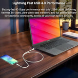 - Usb 4 Ver.2 Cable 80Gbps (3Ft White) Thunderbolt 5/4/3 Compatible, 240W Pd Charging, 16K/8K Display Support, Usb-C High-Speed Data Cable For Macbook Ipad Pro Iphone15/16 Samsung Galaxy & More