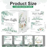 Baby Shower Games, Greenery Diaper Raffle Box For Baby Shower, 50 Pcs Diaper Raffle Tickets Card Box With Advice And Wishes For The Parents-To-Be, Baby Shower Decorations, Diaper Raffle Sign